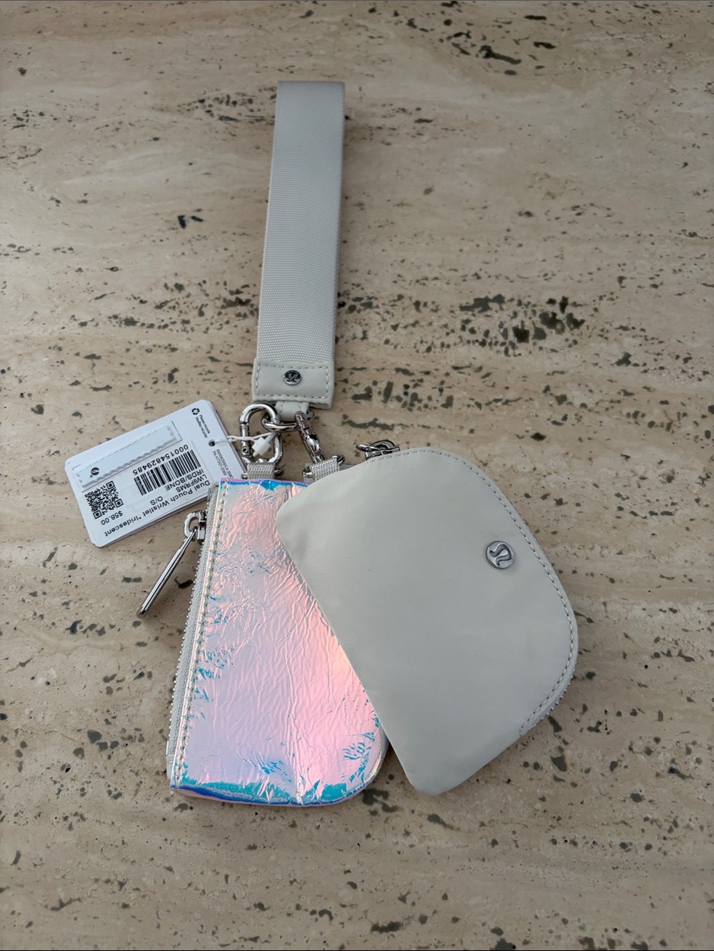 Lululemon Dual Pouch Wristlet Iridescent & Bone